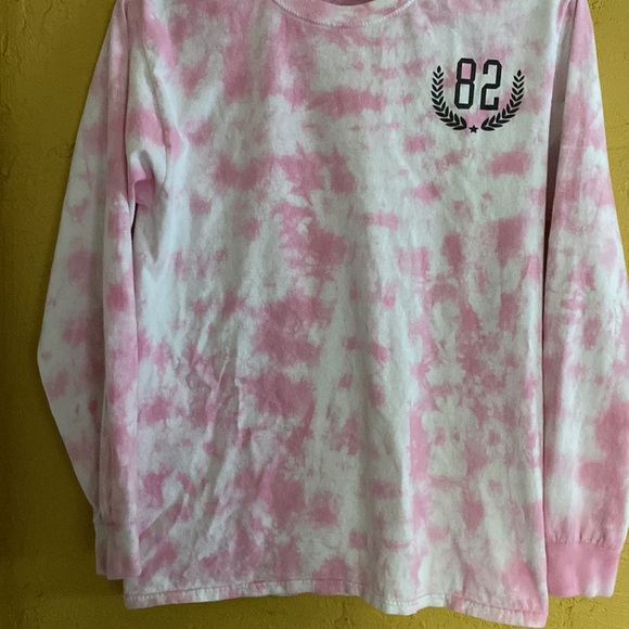 Tie-dye long sleeve shirt pink and white - Picture 3 of 5